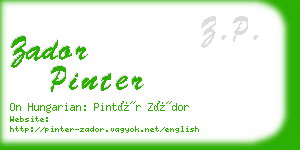 zador pinter business card